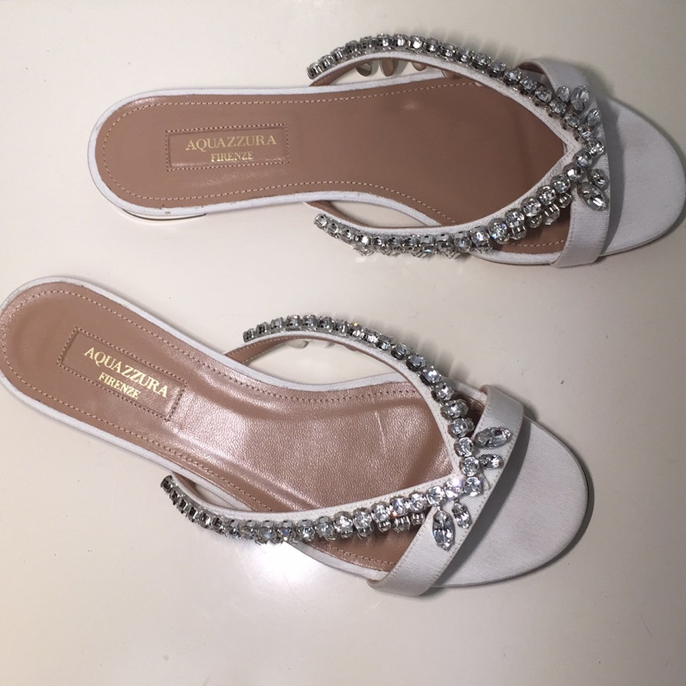 Aquazura NWT Crystal-Embellished Sandal Gem Palace 6.5